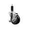 Service Caster 3.5'' SS Black Poly Swivel 1-1/8'' Expanding Stem Caster with Brake SCC-SSEX20S3514-PPUB-BLK-TLB-118 - alternate 1